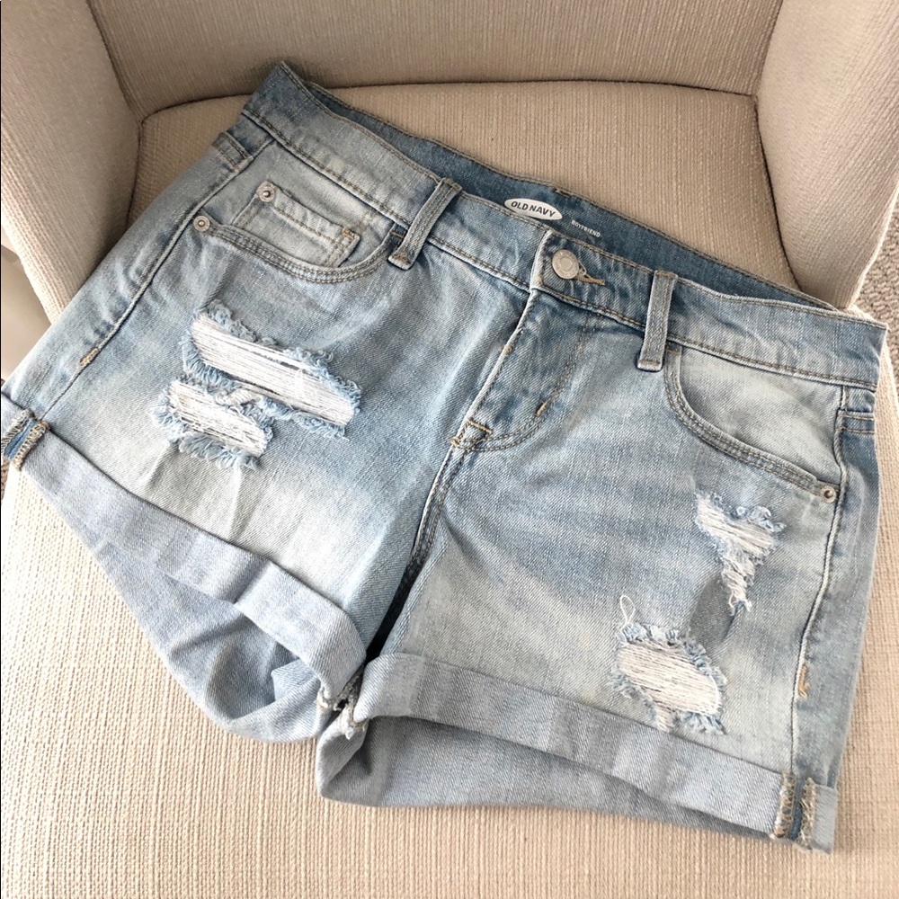 Old Navy Boyfriend Distressed Denim Shorts